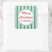 グリーンパーソナライズされたクリスマスキャンディギフトシール スクエアシール (バッグ)