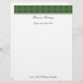 グリーンパーソナライズされたクリスマスホリデイスタフィック (正面/裏面)