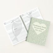 グリーンパーソナライズされたクリームボホキープサケレシピ本 ノートブック (内部)