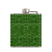 グリーンパーソナライズされたグリッターフラスコ フラスク (裏面)