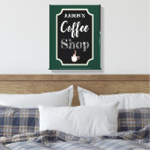 グリーンパーソナライズされたコーヒーショップアートキャンバスプリント キャンバスプリント (インサイチュ (寝室))