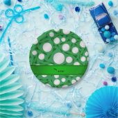 グリーンパーソナライズされたゴルフボールティーの名前 ペーパープレート (パーティー)