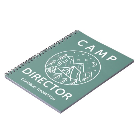 グリーンパーソナライズされたサマーキャンプ監督 ノートブック (左側)