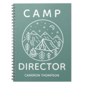 グリーンパーソナライズされたサマーキャンプ監督 ノートブック (正面)
