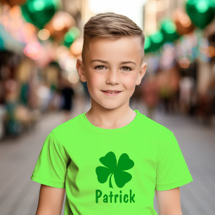 グリーンパーソナライズされたシャムロックキッズSt patricks day Tシャツ
