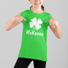 グリーンパーソナライズされたシャムロックキッズSt patricks day Tシャツ