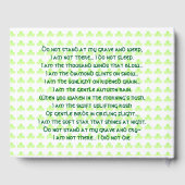 グリーンパーソナライズされたシャムロック記念碑 ゲストブック (裏面)