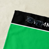 グリーンパーソナライズされたスイムチーム泳ぐ人名 ビーチタオル (インサイチュ)