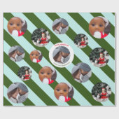 グリーンパーソナライズされたストライプFAB 3枚フォトクリスマス ラッピングペーパー (フラット)