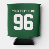 グリーンパーソナライズされたスポーツのジャージ番号をクーラー 缶クーラー (正面)