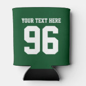 グリーンパーソナライズされたスポーツのジャージ番号をクーラー 缶クーラー (裏面)