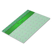 グリーンパーソナライズされたテニスラケットとネットの名前を付ける ノートパッド (アングル)