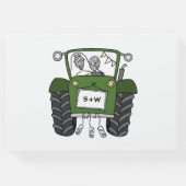 グリーンパーソナライズされたトラクタカントリーファームズ結婚ズ ゲストブック (裏面)