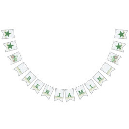 グリーンパーソナライズされたトラクターテーマバンティングフラグ バンティングフラッグ