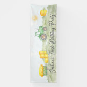 グリーンパーソナライズされたトラクターテーマラージバナー 横断幕 (縦)