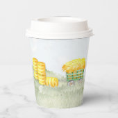 グリーンパーソナライズされたトラクターテーマ紙パーティーカップ 紙コップ (裏面)