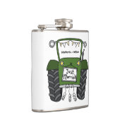 グリーンパーソナライズされたトラクター国の結婚式の贈り物 フラスク (右)