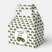 グリーンパーソナライズされたトラクター誕生日 フェイバーボックス (裏面サイド)