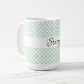グリーンパーソナライズされたトレリス格子 コーヒーマグカップ (正面左)