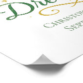 グリーンパーソナライズされたドラゴンズ誕生統計男の赤ちゃん ポスター (角)