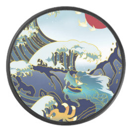 グリーンパーソナライズされたドラゴンブルーウェーブレッドサン アイスホッケーパック