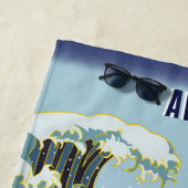 グリーンパーソナライズされたドラゴンブルーウェーブレッドサン ビーチタオル (インサイチュ)