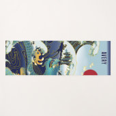 グリーンパーソナライズされたドラゴンブルーウェーブレッドサン ヨガマット (正面(横))