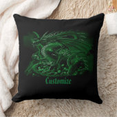 グリーンパーソナライズされたドラゴン クッション (ブランケット)