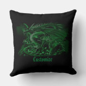 グリーンパーソナライズされたドラゴン クッション (裏面)