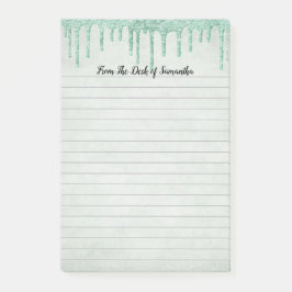 グリーンパーソナライズされたドリップグリッター ポストイット