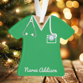 グリーンパーソナライズされたナーススクラブ看護プレゼント オーナメント