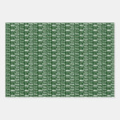 グリーンパーソナライズされたネームフォントコラージクリスマス ラッピングペーパーシート (正面3)