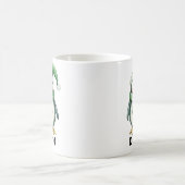 グリーンパーソナライズされたハットペンギン名前をカスタムするマグ コーヒーマグカップ (中央)