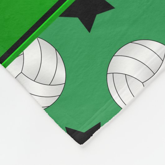 グリーンパーソナライズされたバレーボール黒星の名前 フリースブランケット (角)