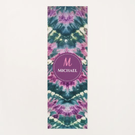 グリーンパーソナライズされたパープルホワイトバリろうけつ染め絞り染め ヨガマット