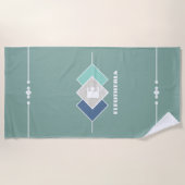 グリーンパーソナライズされたビーチタオル ビーチタオル (正面)