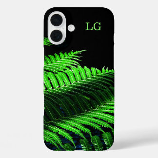 グリーンパーソナライズされたファーンアップルiPhoneケース iPhone 16 Plusケース