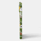 グリーンパーソナライズされたフローラのシームレスなパターンを命名 iPhoneケース (左側面)