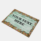 グリーンパーソナライズされたフローラ竹材 ドアマット (アングル)