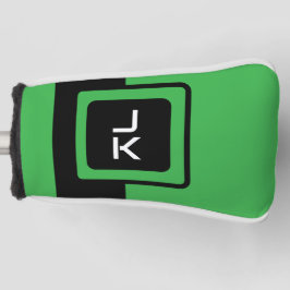 グリーンパーソナライズされたブラックゴルフヘッドパターカバー ゴルフヘッドカバー