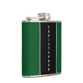 グリーンパーソナライズされたブラックストライプフラスコ フラスク (右)