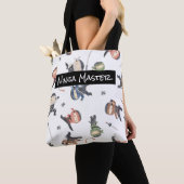 グリーンパーソナライズされたブルーオレンジ忍者ギフトデザイン トートバッグ (クローズアップ)