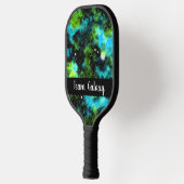 グリーンパーソナライズされたブルー銀河系コズミック宇宙 ピックルボールラケット (左)