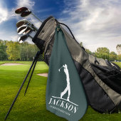 グリーンパーソナライズされたモノグラムゴルファー ゴルフタオル