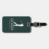 グリーンパーソナライズされたモノグラムゴルファー ラゲッジタグ (正面横)