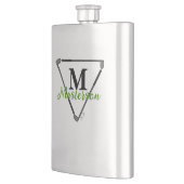 グリーンパーソナライズされたモノグラム/ネームユニークゴルフクラブ フラスク (左)