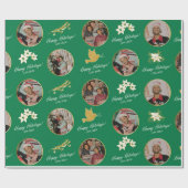 グリーンパーソナライズされたラッピングペーパー- Christmas Ho ラッピングペーパー (フラット)
