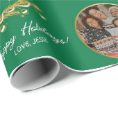 グリーンパーソナライズされたラッピングペーパー- Christmas Ho ラッピングペーパー (ロールコーナー)