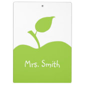 グリーンパーソナライズされたリンゴ クリップボード (裏面)