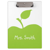 グリーンパーソナライズされたリンゴ クリップボード (正面)